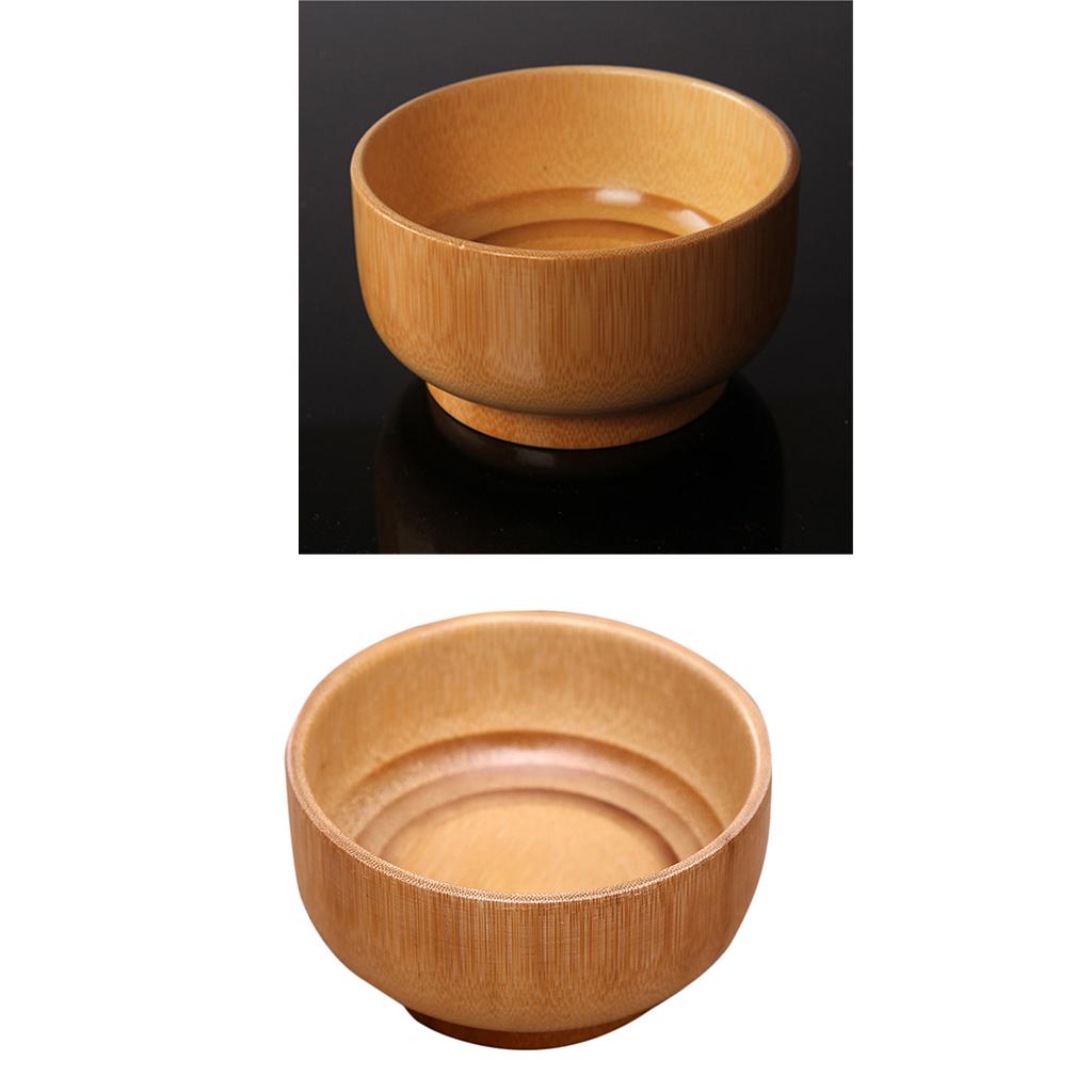 2x Bamboo Round Kids Soup Bowl Salad Serving Bowl Handmade Noodles Rice Bowl
