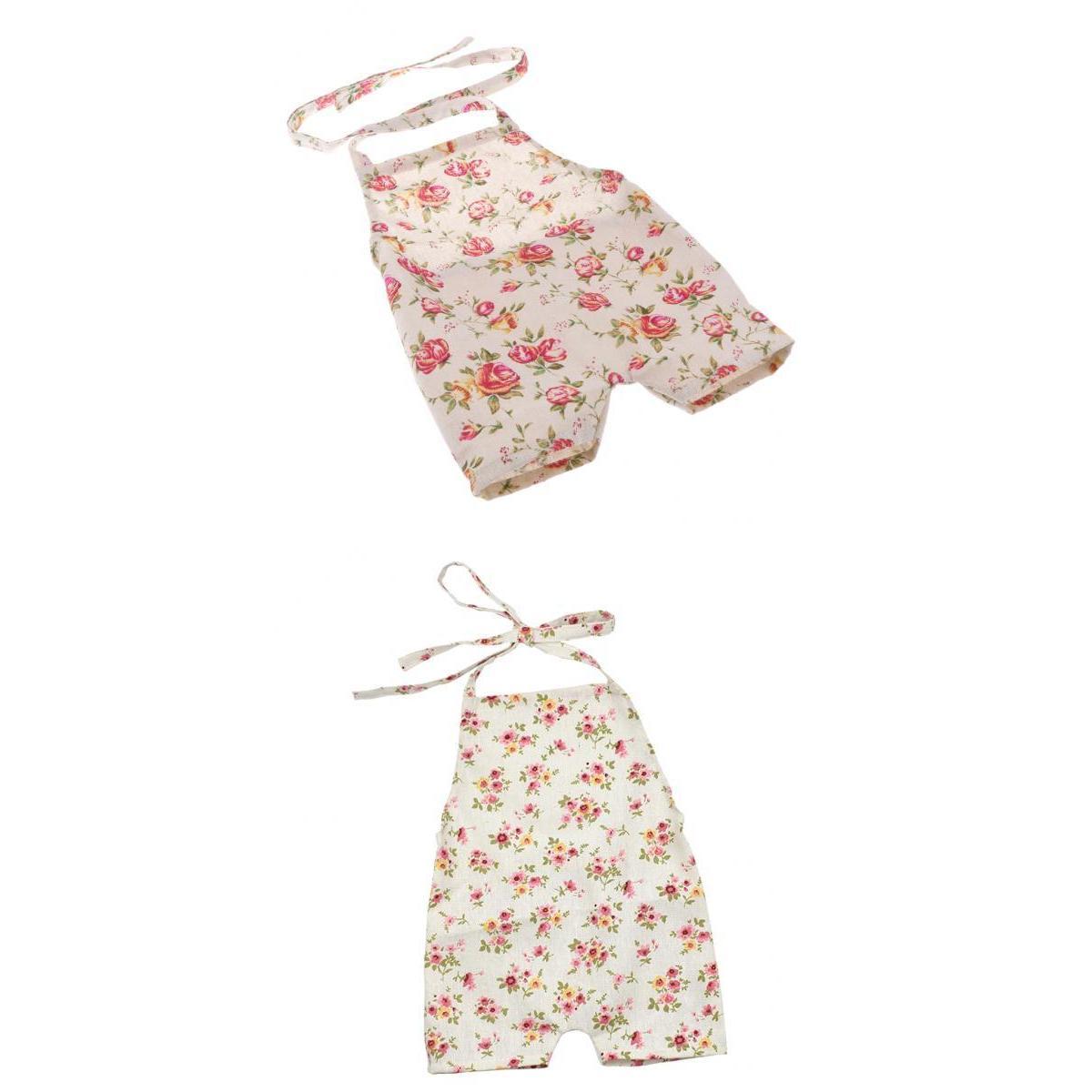 2Pcs Baby Photography Props Girl Photo Shoot Outfits Newborn Cotton Rompers