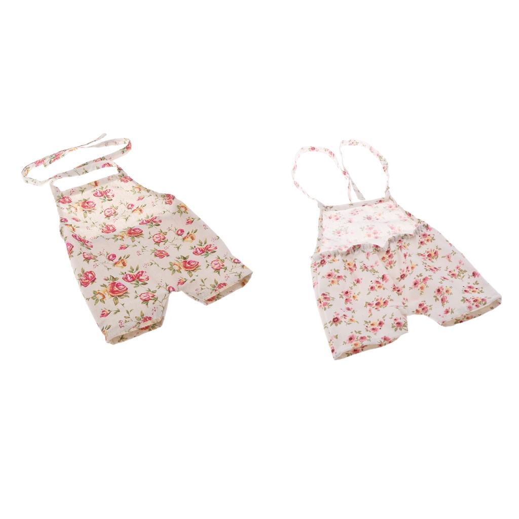 2Pcs Baby Photography Props Girl Photo Shoot Outfits Newborn Cotton Rompers