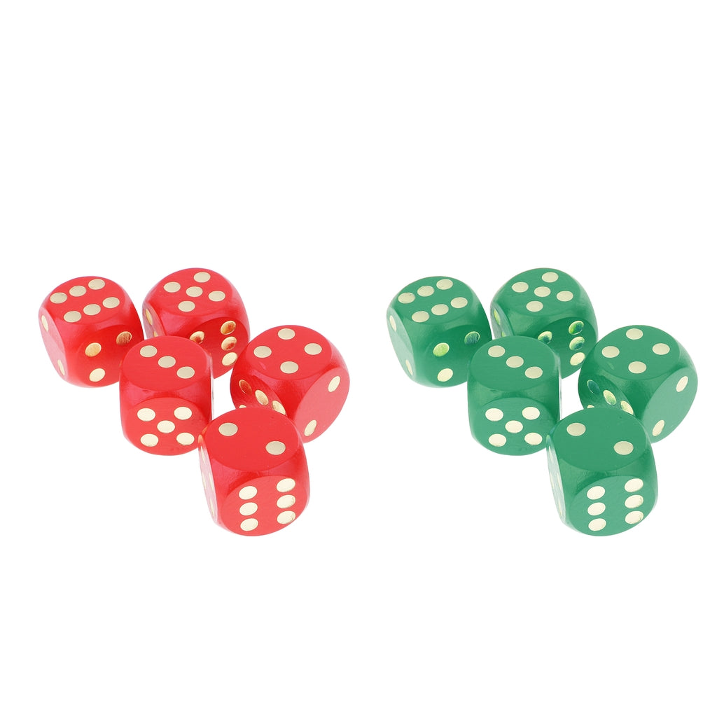 3cm Wooden Dice D6 Six Sided Dotted Dices RPG Board Game Dies, Pack of 10