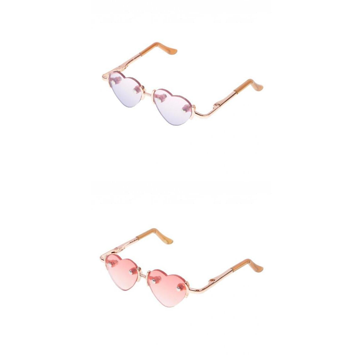 1/3 Golden No Frame Heart Sunglasses Eyewear for BJD Doll Clothes Accessory