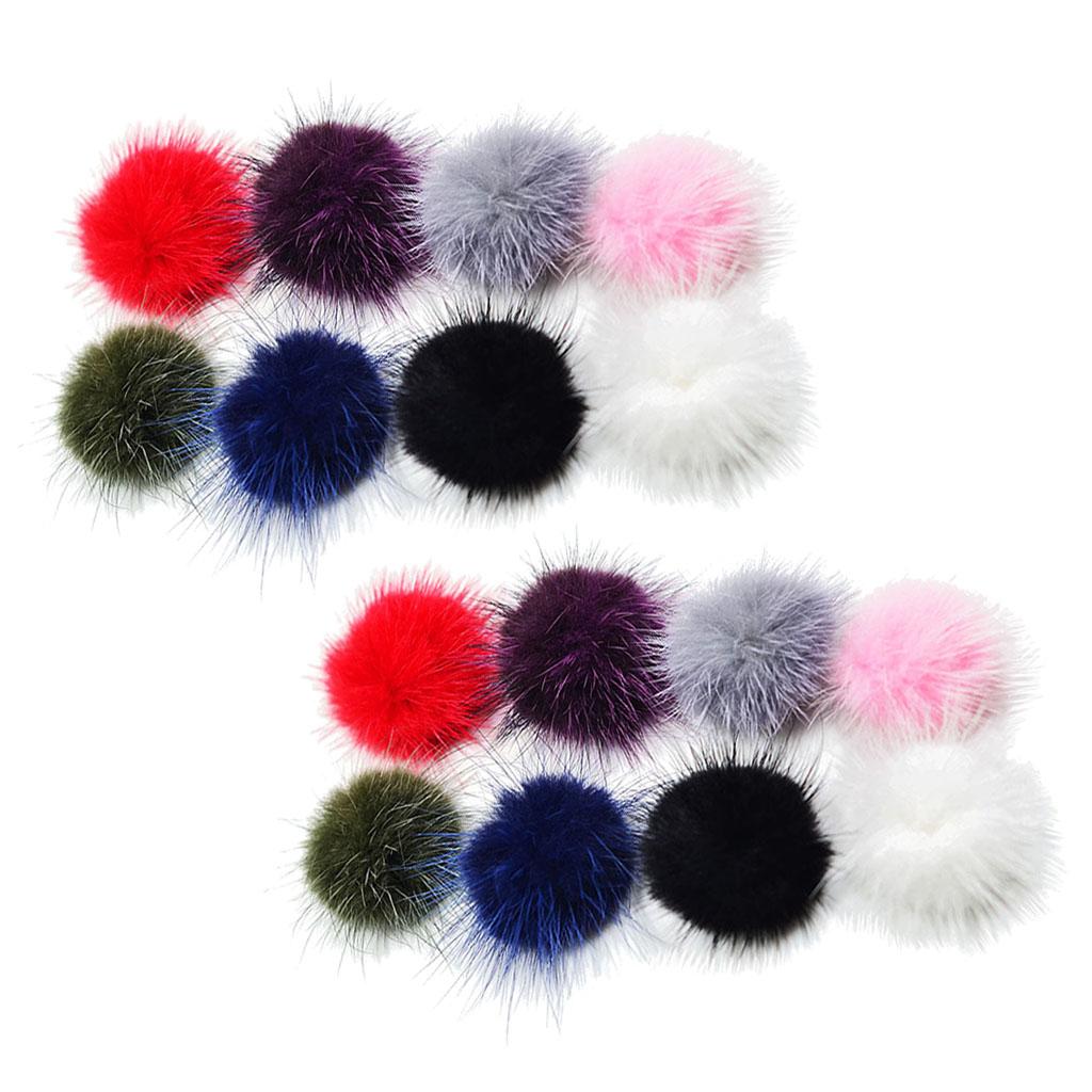 16 Pieces Mixed Natural Pom Pom Ball for Hair Accessories Jewelry Craft DIY