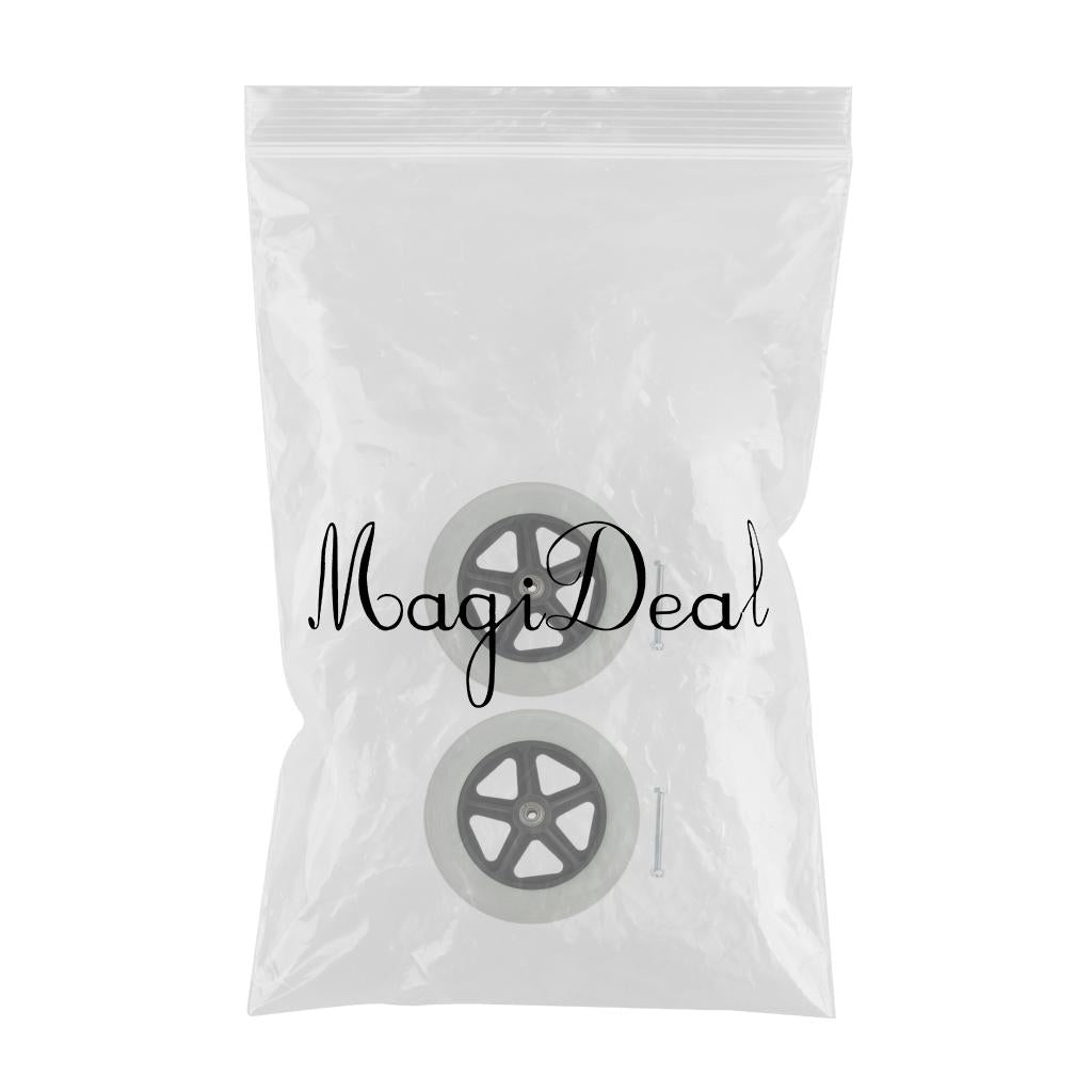 2 PCS Front Castor Wheels Rollator Wheelchair Wheels Replacement Argent