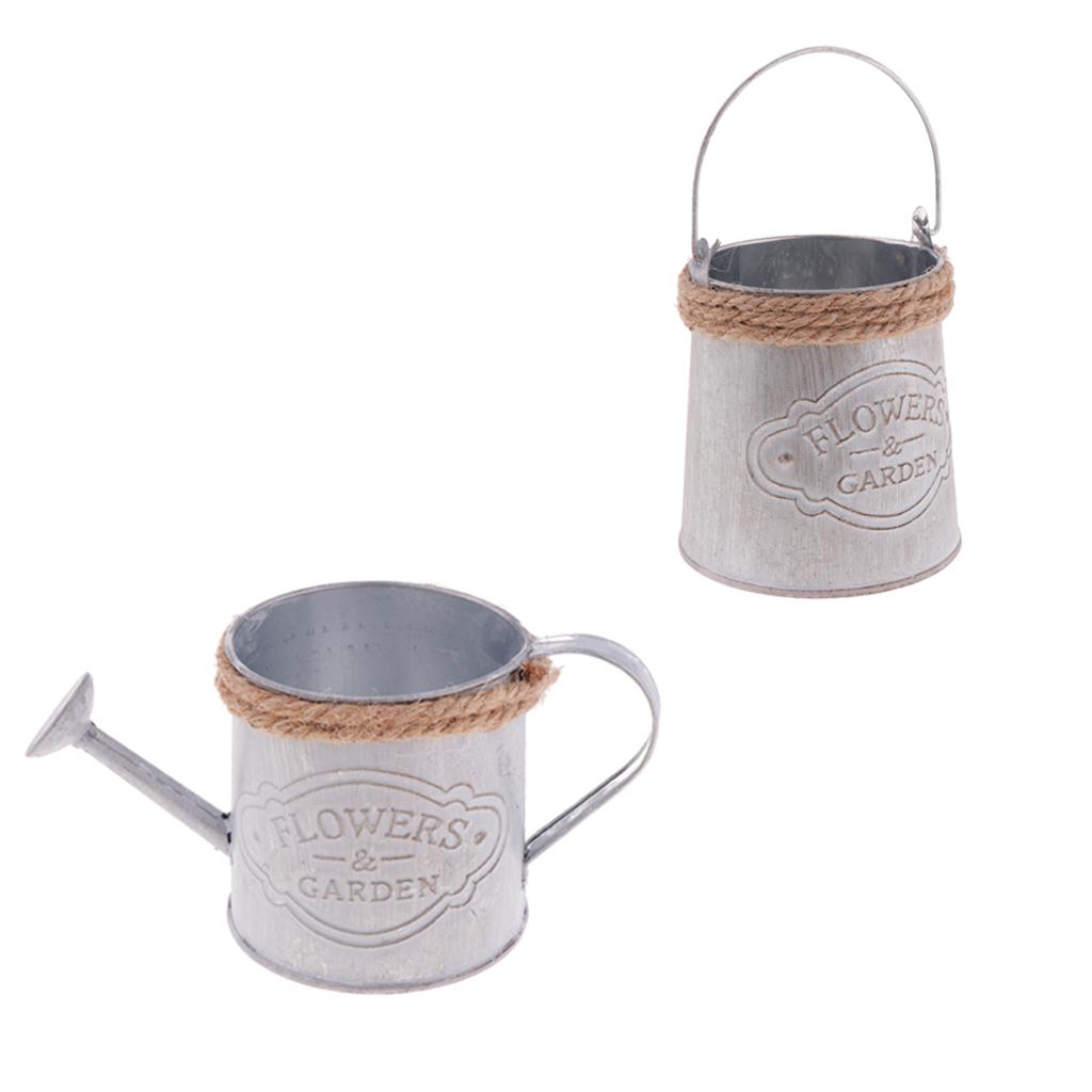 2pack Creative Metal Home Decor Bucket for Gardening or Floral Arrangements