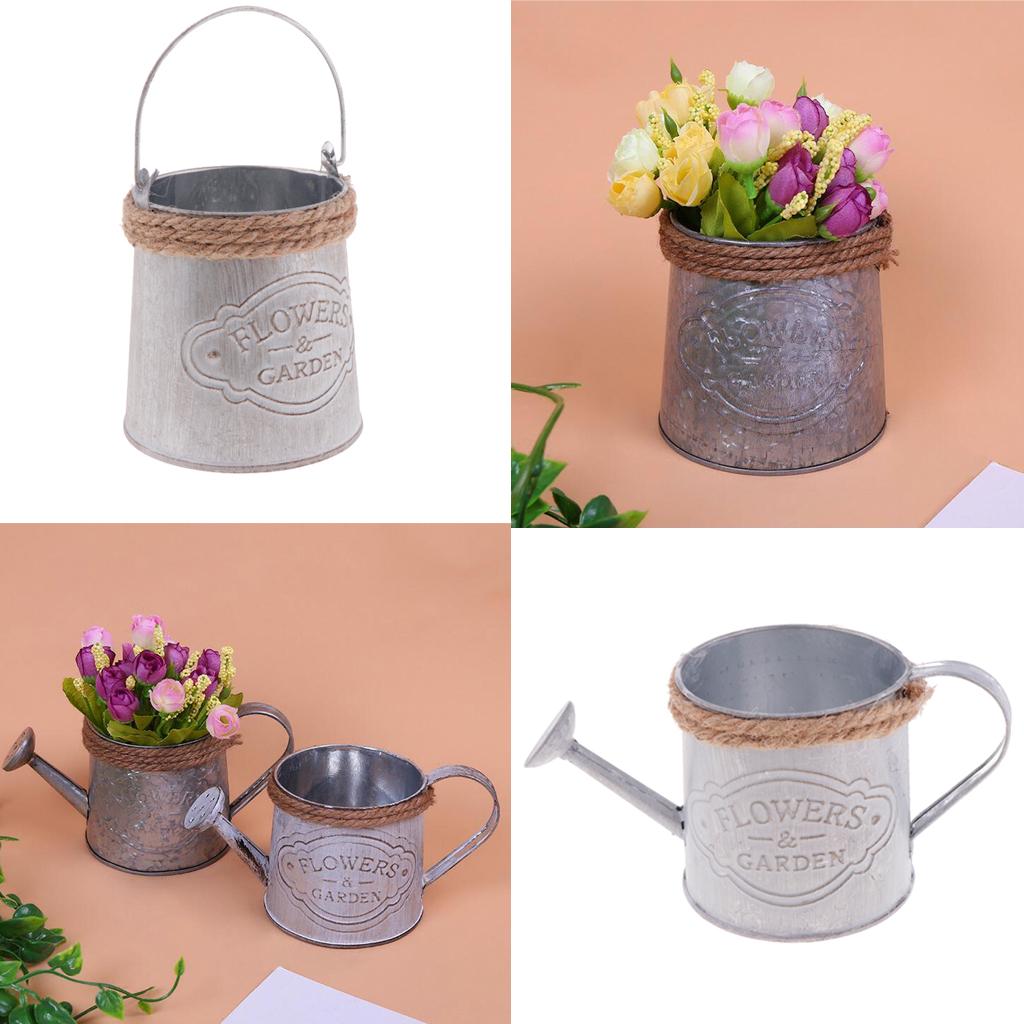 2pack Creative Metal Home Decor Bucket for Gardening or Floral Arrangements