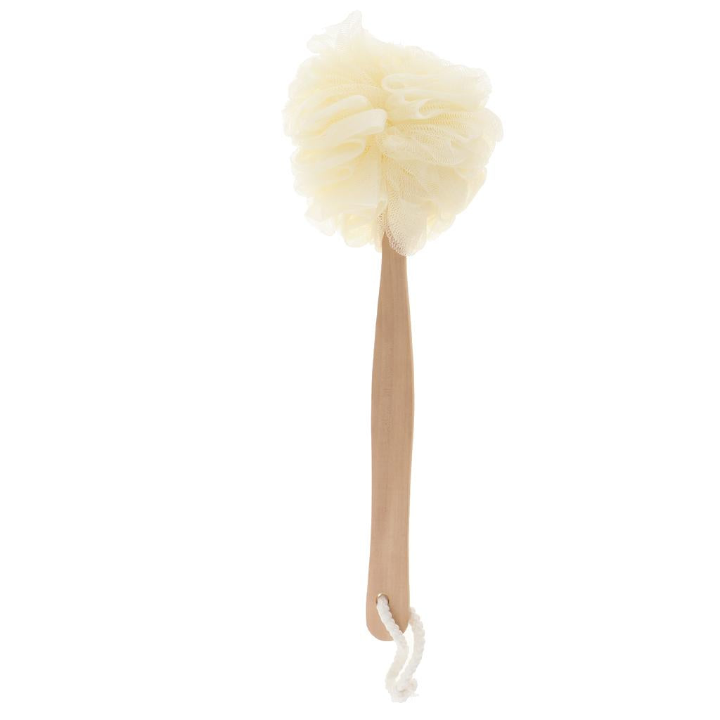 2Pcs Long Handle Shower Puff Pouf Sponge Exfoliating Mesh Brush Scrubber