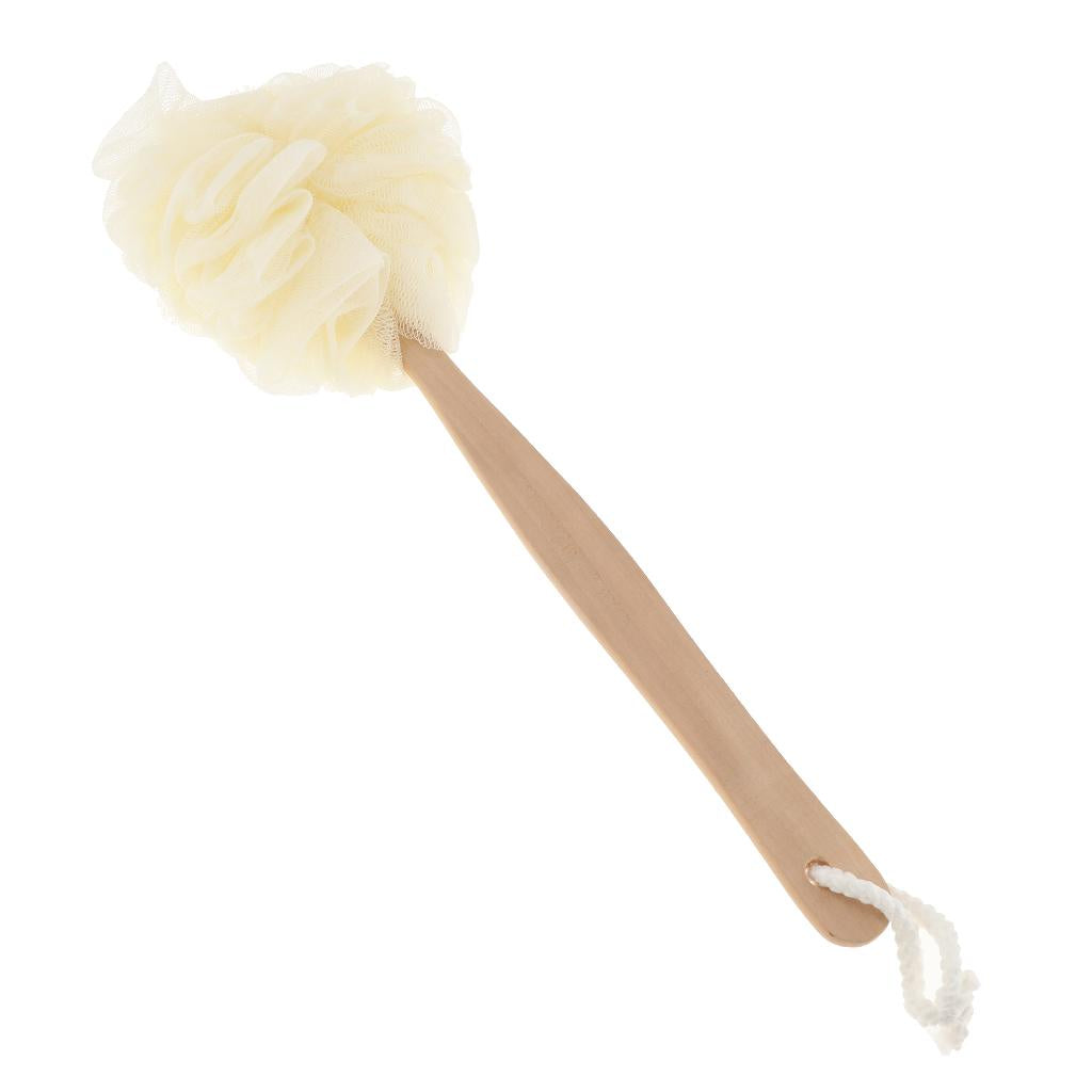 2Pcs Long Handle Shower Puff Pouf Sponge Exfoliating Mesh Brush Scrubber