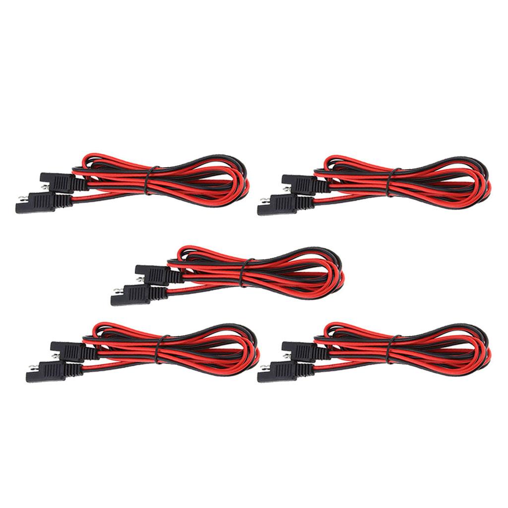 5x18AWG DC SAE Male to Male Extension Adapter Cord Harness Solar Battery 2M
