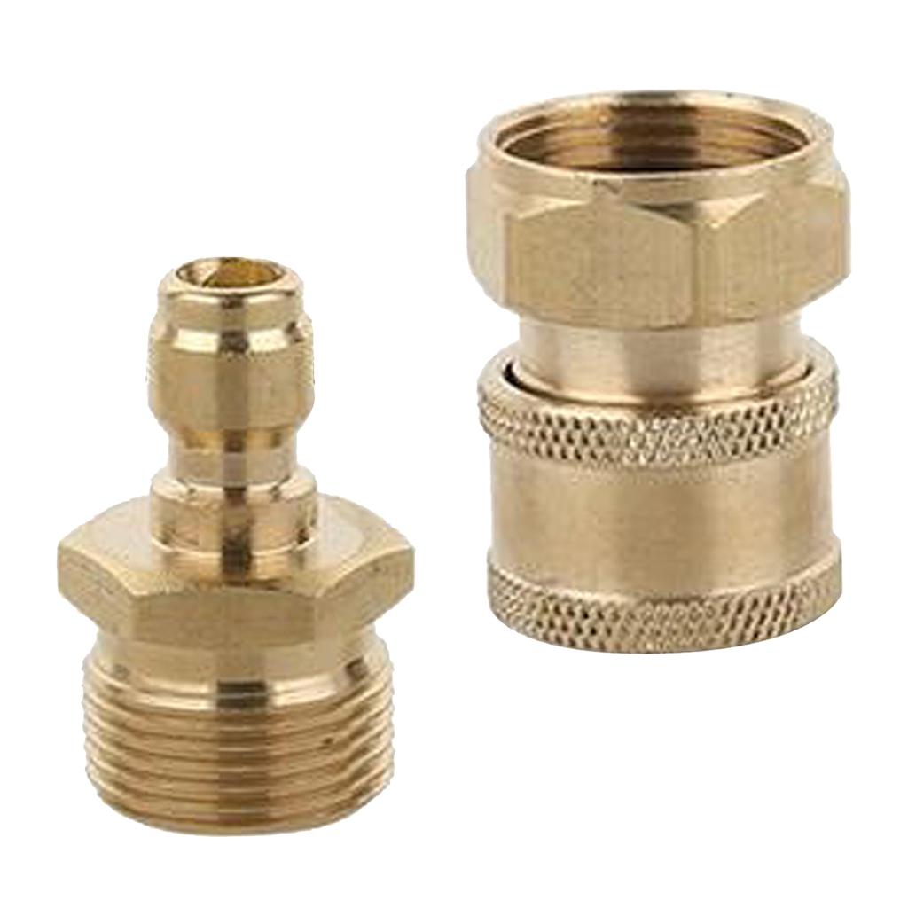2pcs Pressure Washer Garden Hose Quick Connector Set Fitting Male & Female