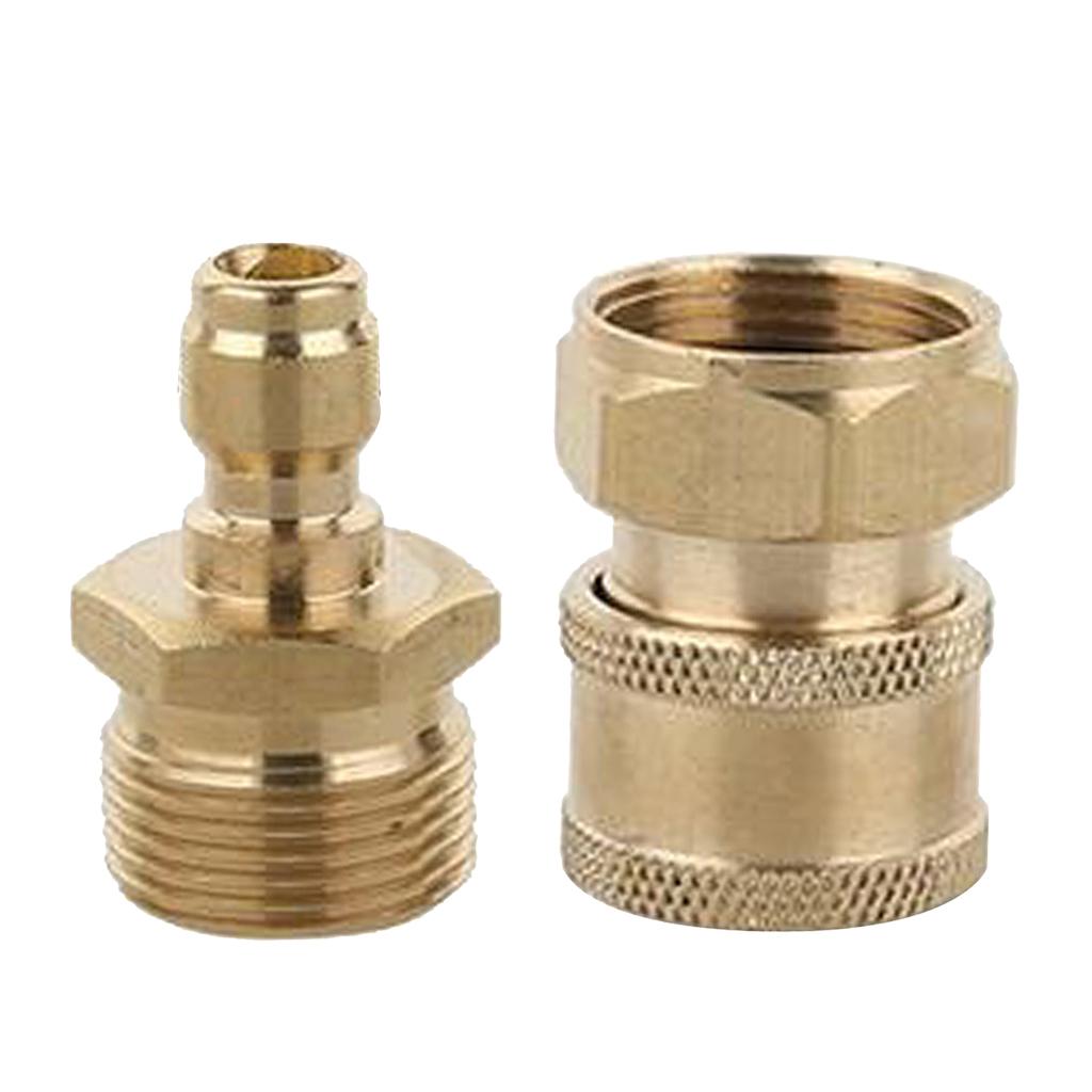 2pcs Pressure Washer Garden Hose Quick Connector Set Fitting Male & Female