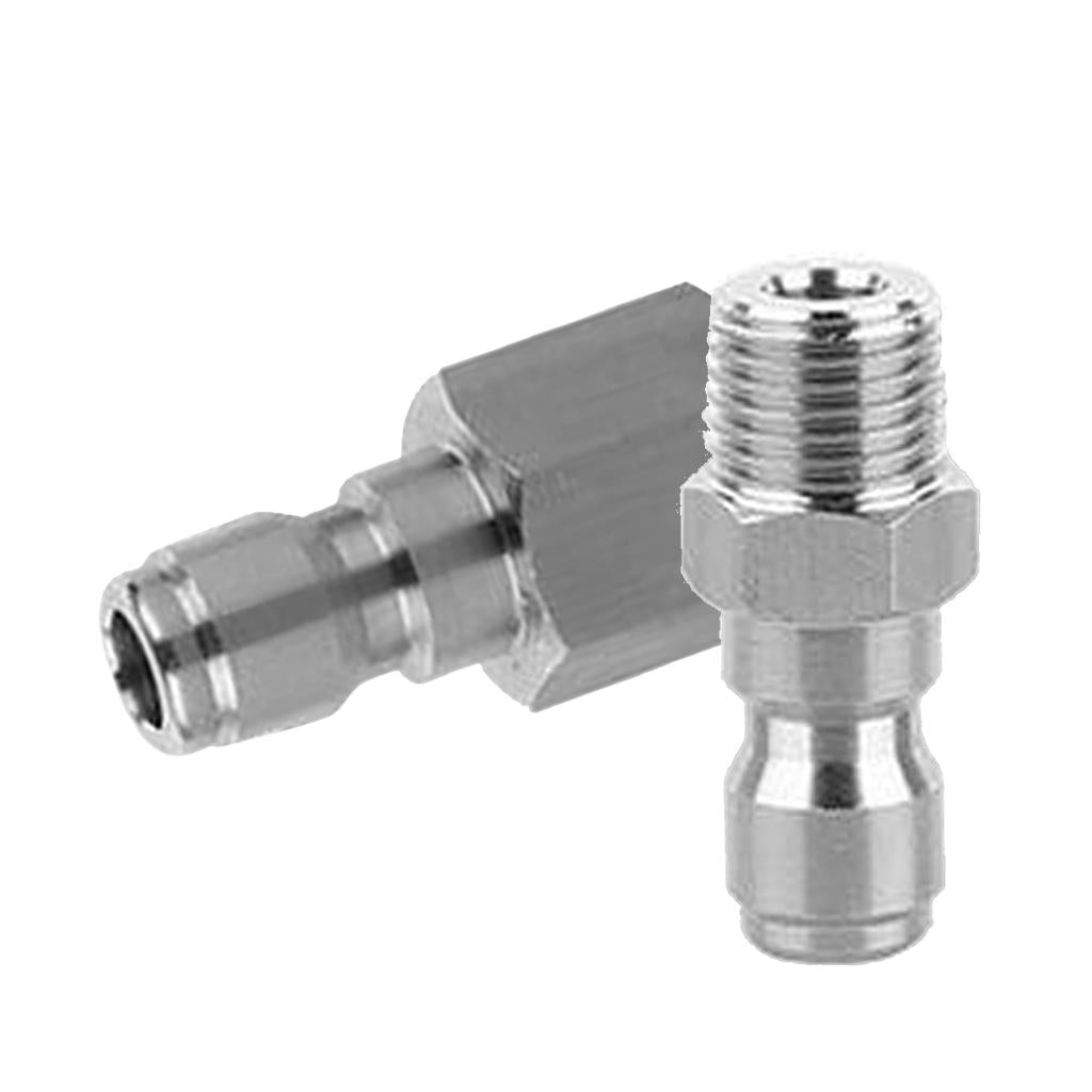 2pcs Male Set 1/4 Pressure Washer Hose Connector Quick Release Fitting Tools