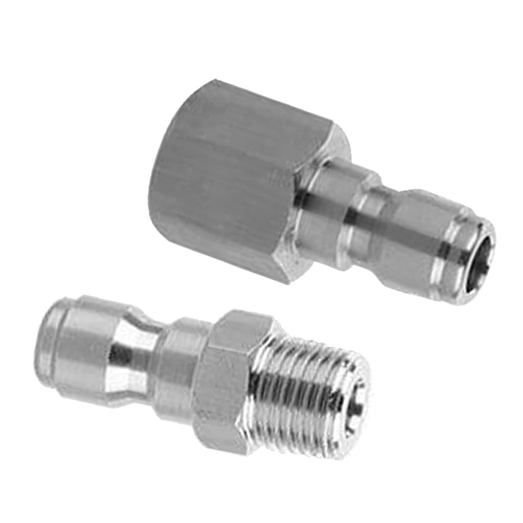 2pcs Male Set 1/4 Pressure Washer Hose Connector Quick Release Fitting Tools