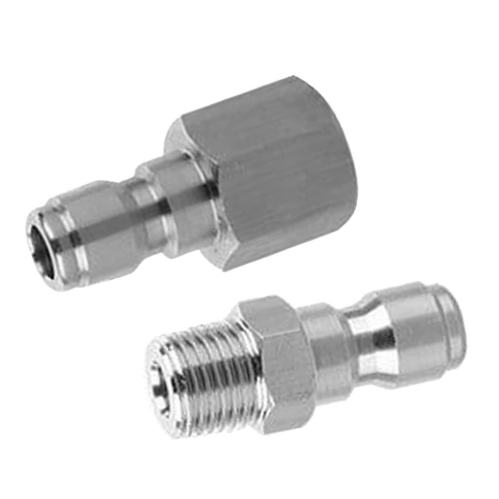 2pcs Male Set 1/4 Pressure Washer Hose Connector Quick Release Fitting Tools