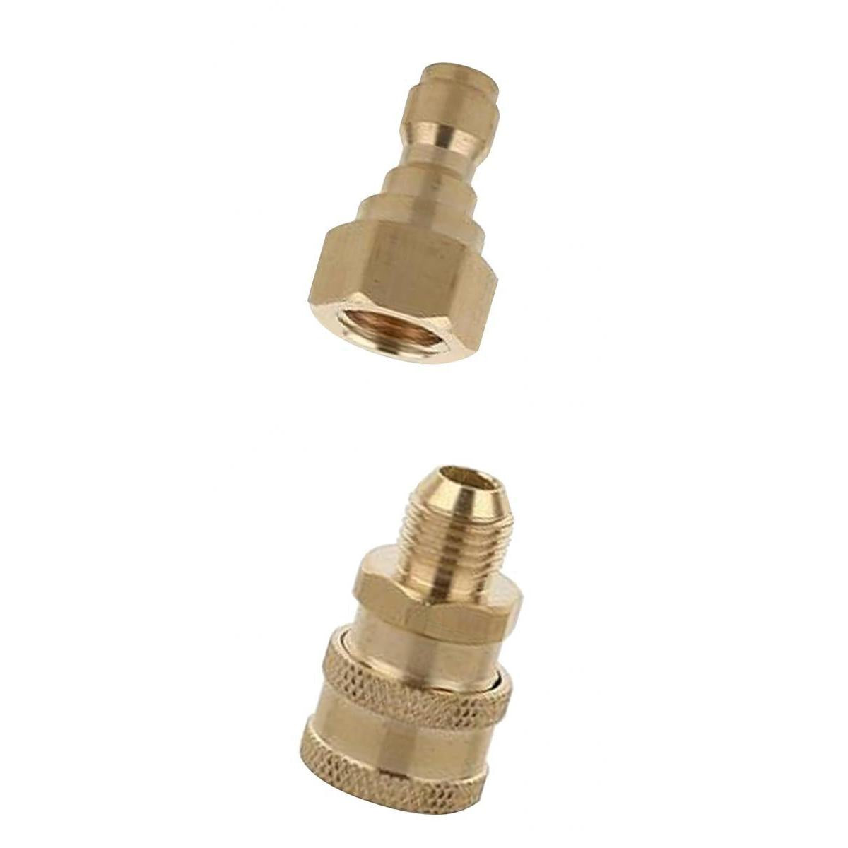 2pcs Brass Pressure Washer Garden Hose Connector Quick Coupler Male & Female