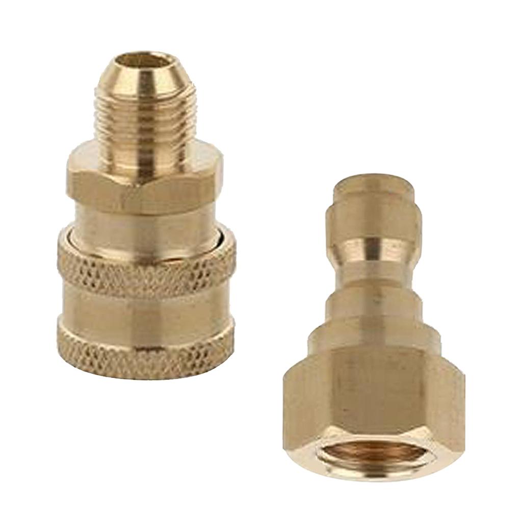 2pcs Brass Pressure Washer Garden Hose Connector Quick Coupler Male & Female