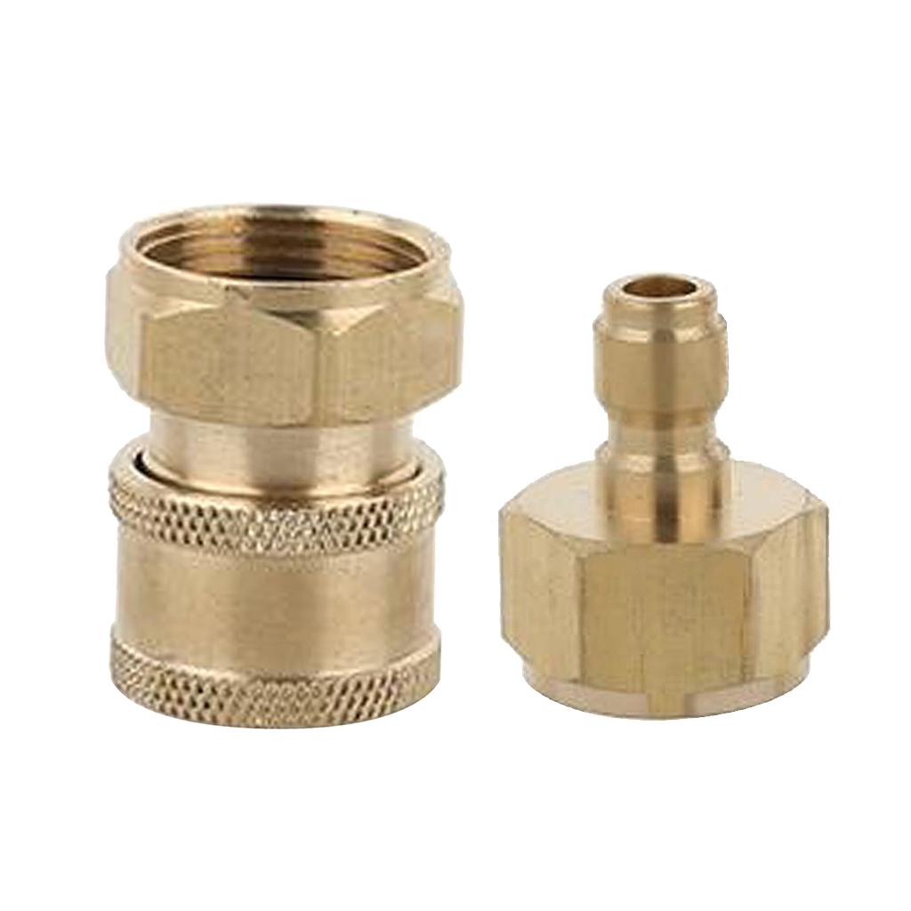 2pcs Brass Pressure Washer Garden Hose Quick Adaptor M22 Male to M22 Female
