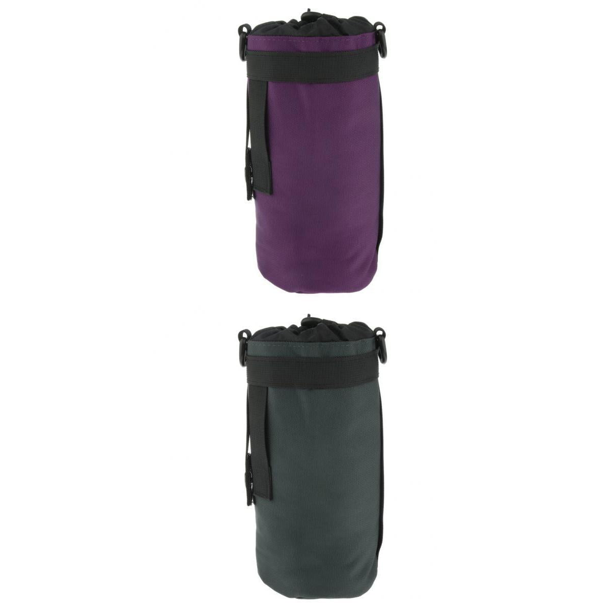 2pcs 1.5L Sports Water Bottle Holder Carrier Pouch Sleeve Bag Purple Gray