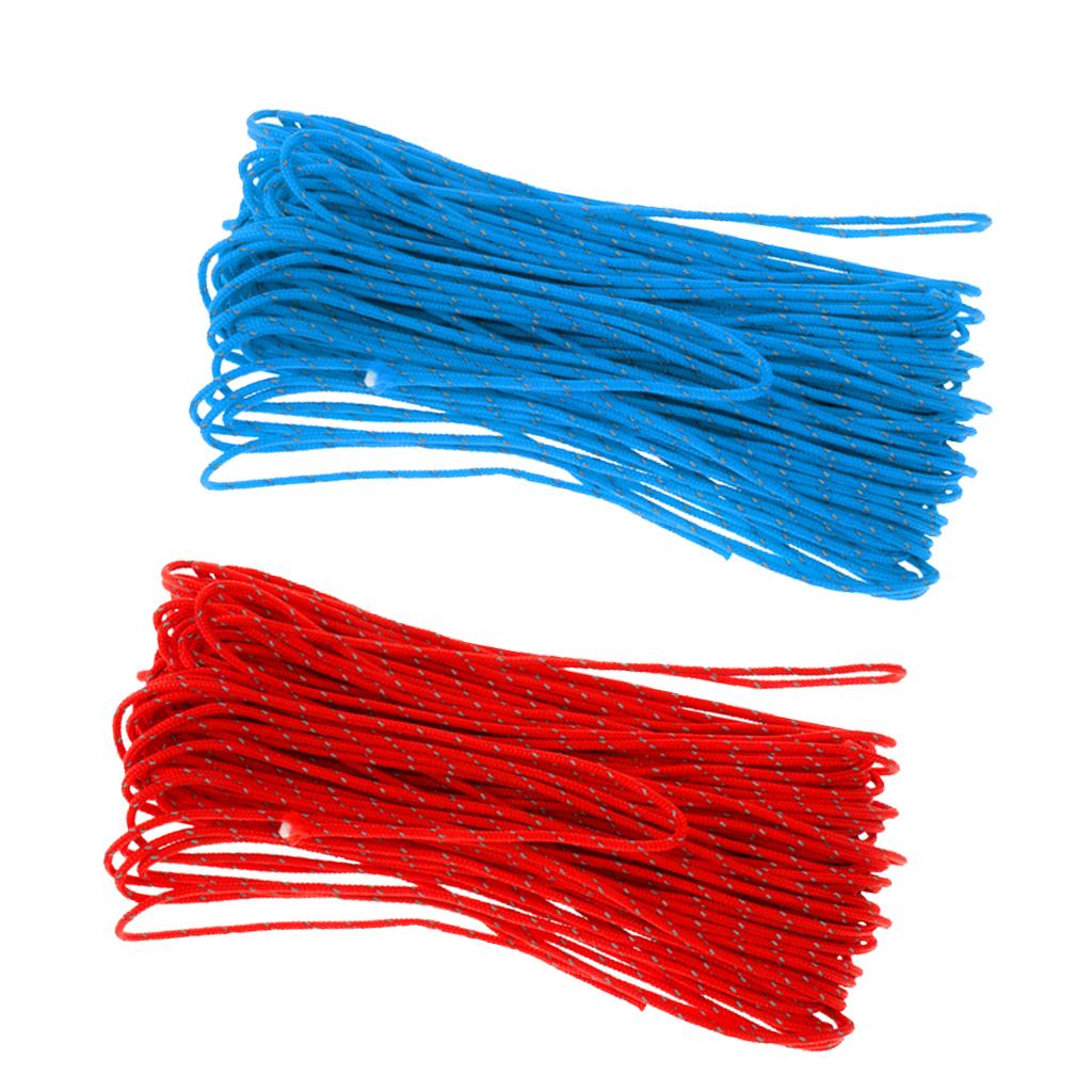 2Pcs 20M 1.8MM Camping Tent Awning Reflective Guyline Rope Runners Cord