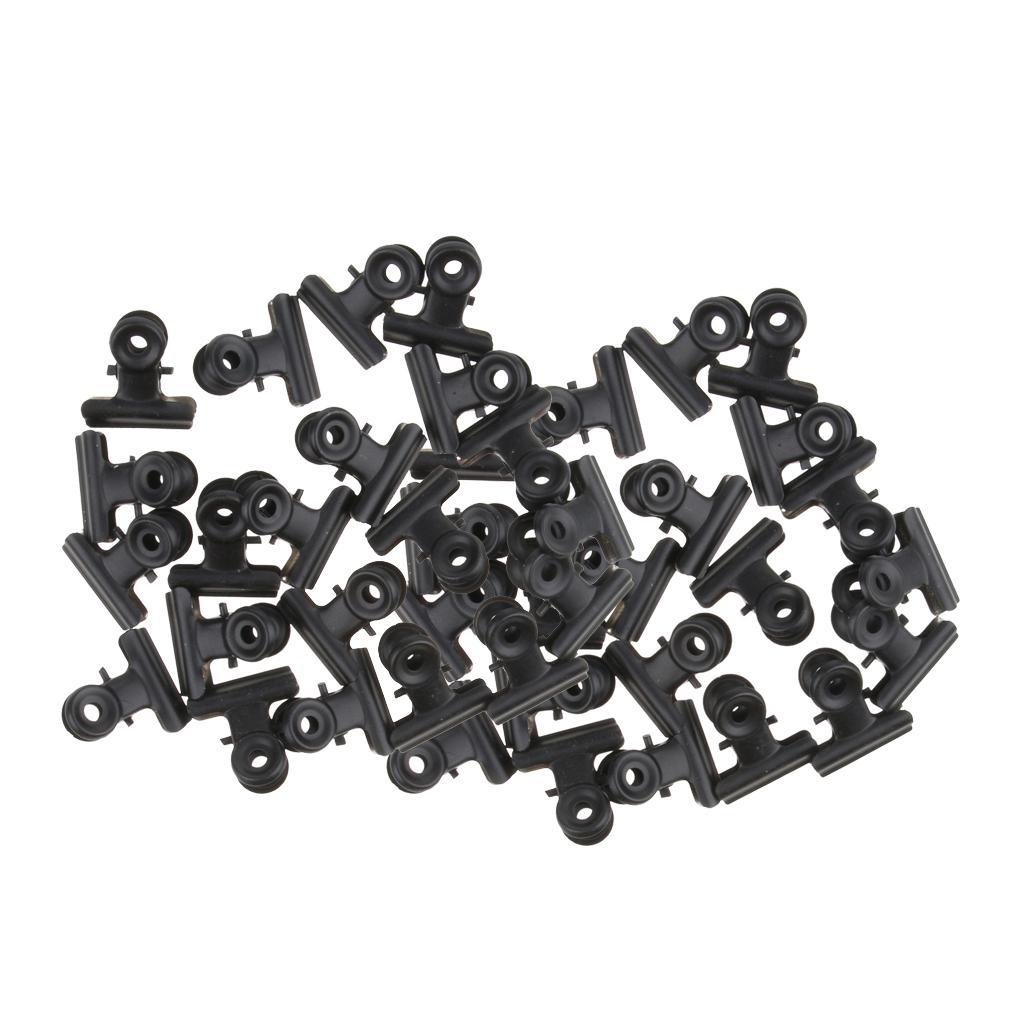 40 Pieces 22mm Metal Clips Letter Grip Clips Office Supply -Black