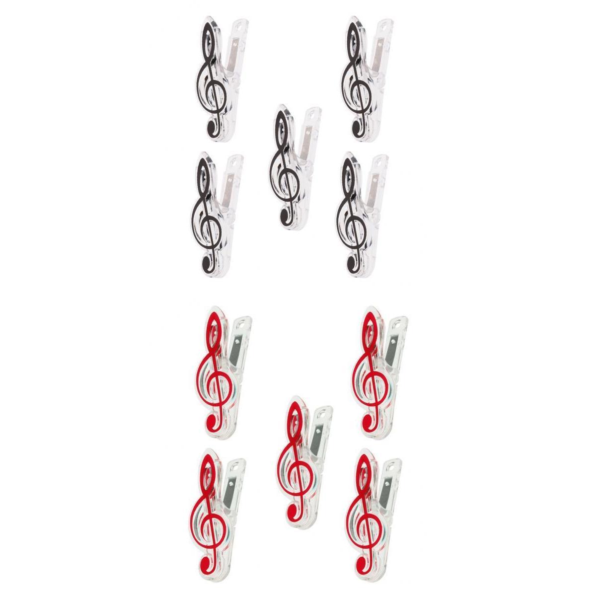 10 Pieces Music Note Clip Music Book Page Plastic Music Stataionary