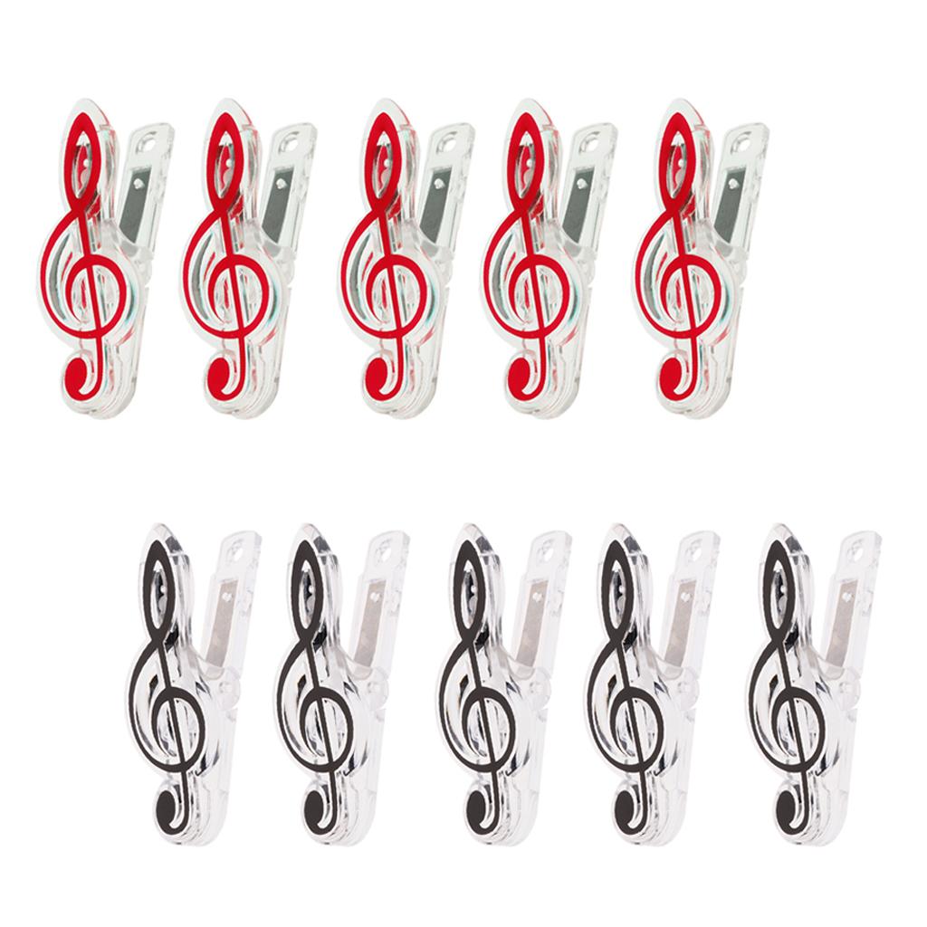 10 Pieces Music Note Clip Music Book Page Plastic Music Stataionary