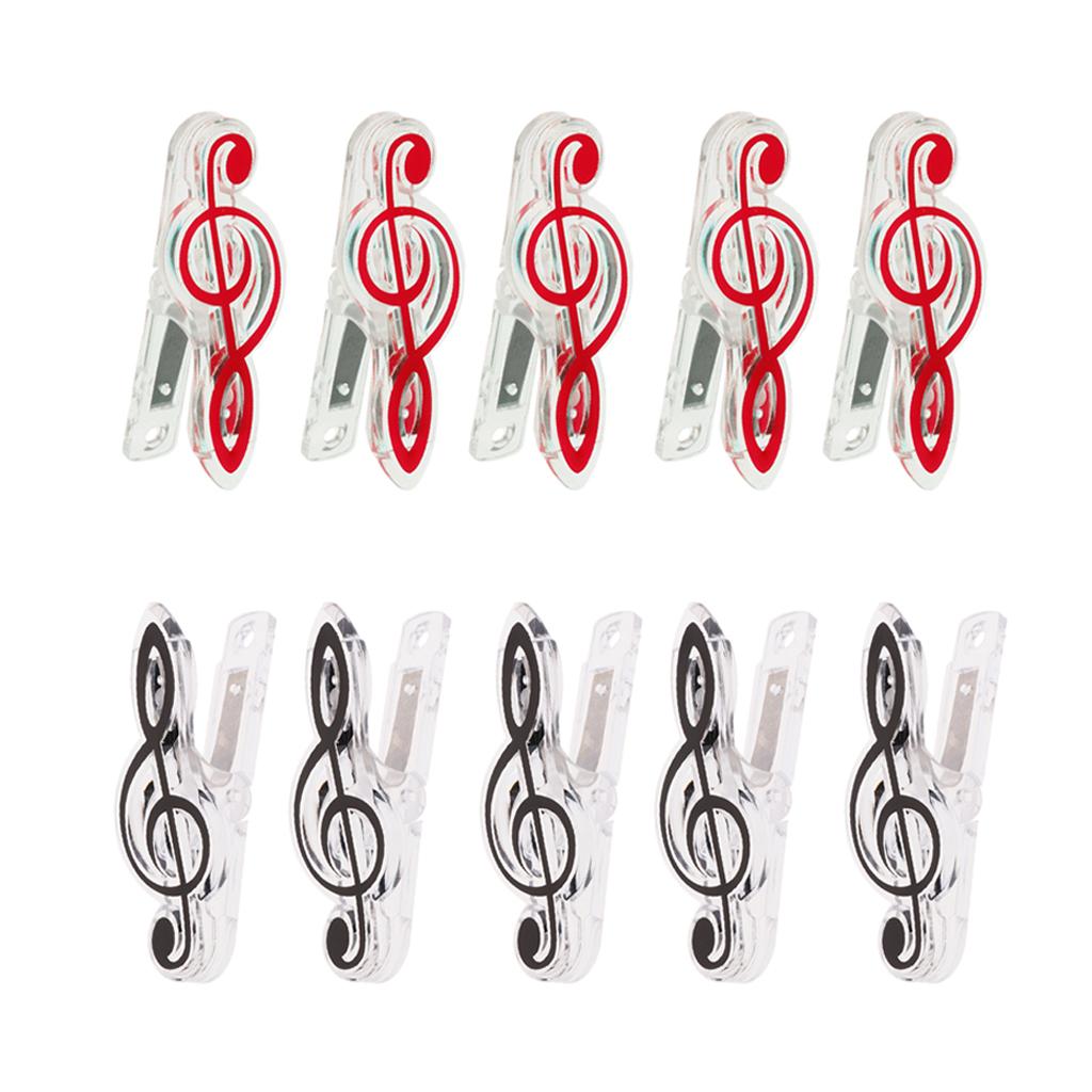 10 Pieces Music Note Clip Music Book Page Plastic Music Stataionary