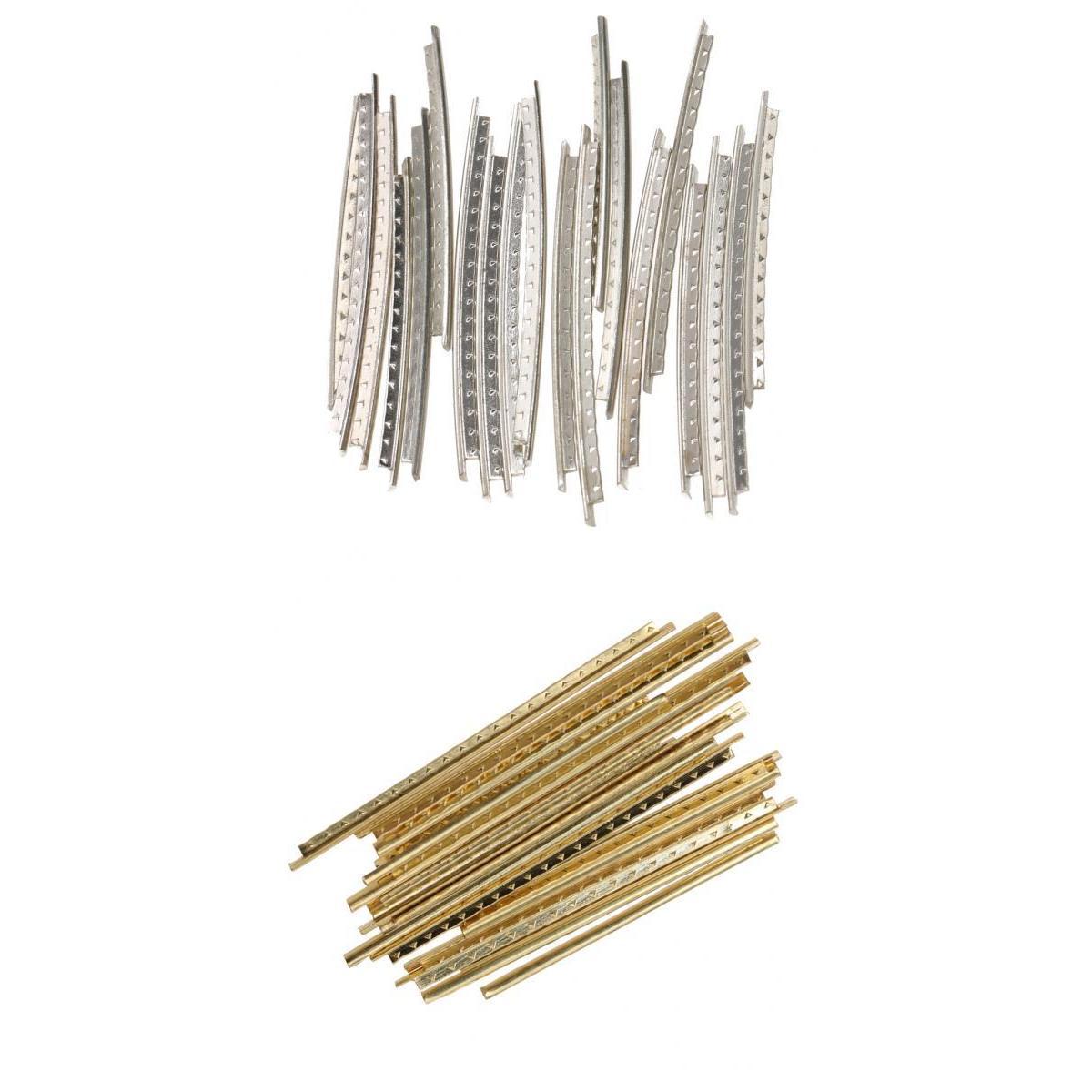 20Pcs Acoustic Guitar Fret Wire Fretwire 2mm Silver Copper + Golden Brass