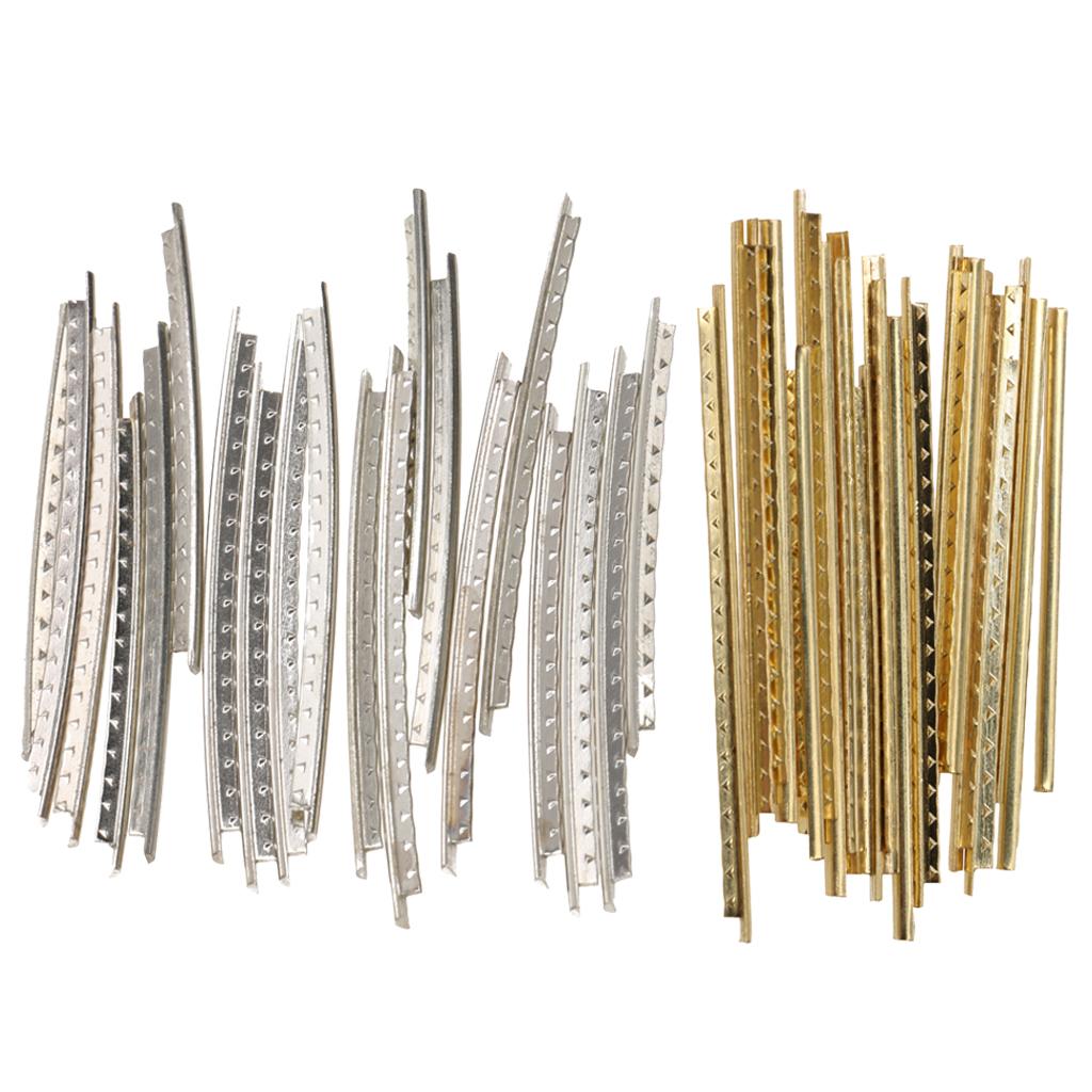 20Pcs Acoustic Guitar Fret Wire Fretwire 2mm Silver Copper + Golden Brass