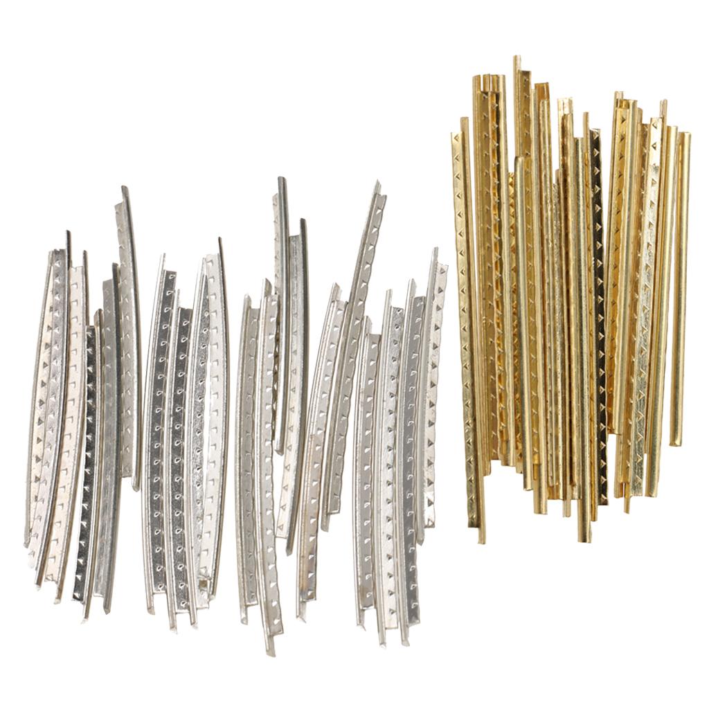20Pcs Acoustic Guitar Fret Wire Fretwire 2mm Silver Copper + Golden Brass