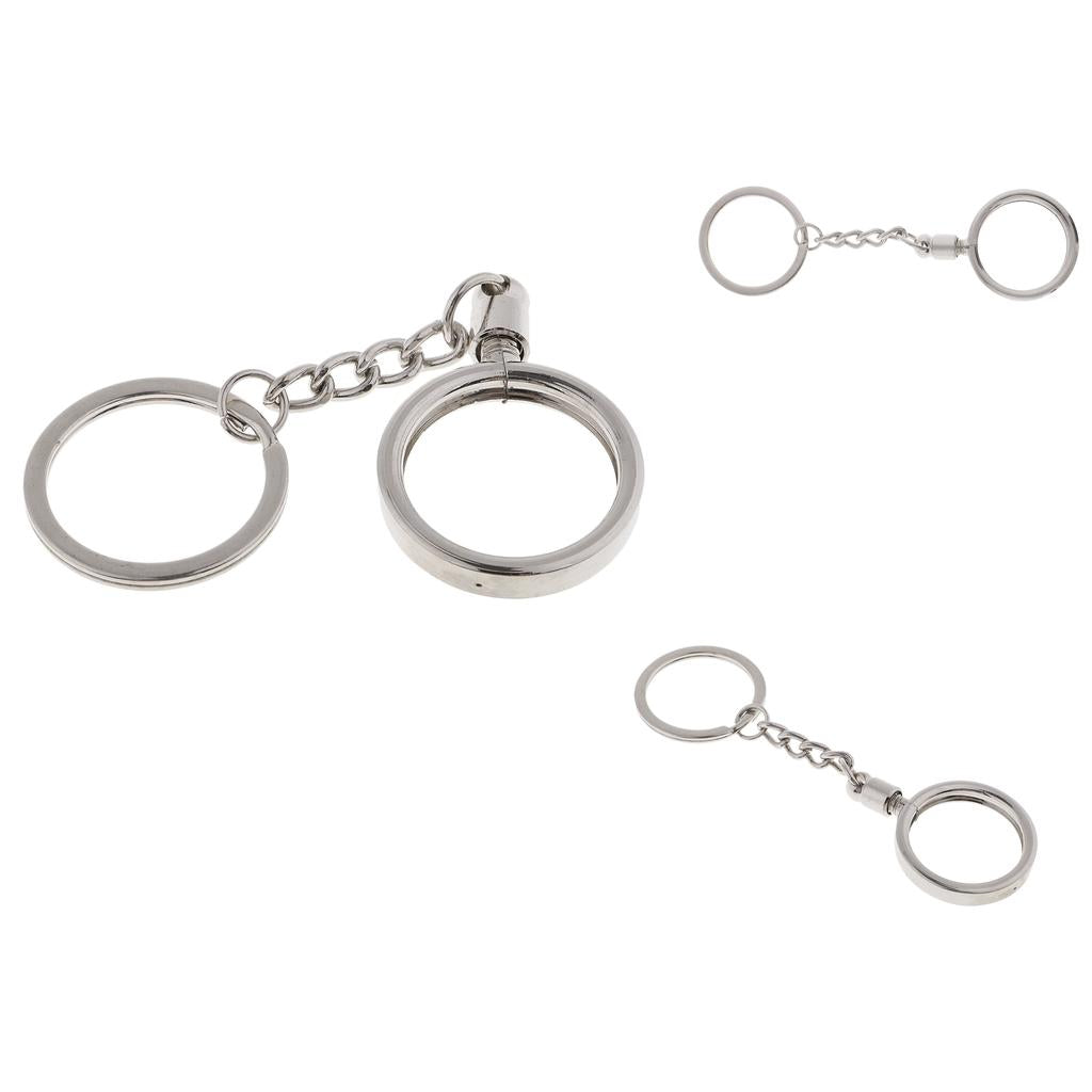 3pcs Coin keyring Pendant Keychain Commemorative Coins Key Ring 25mm Silver