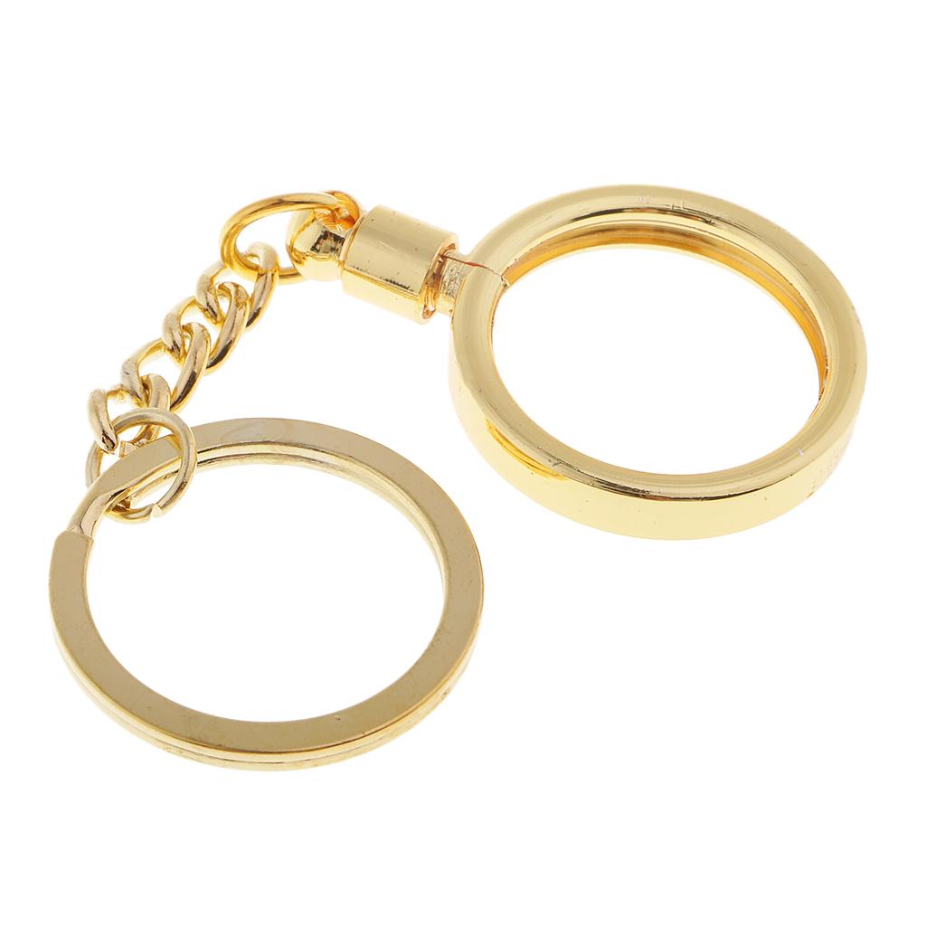 3pcs Coin keyring Pendant Keychain Commemorative Coins Key Ring 25mm Golden