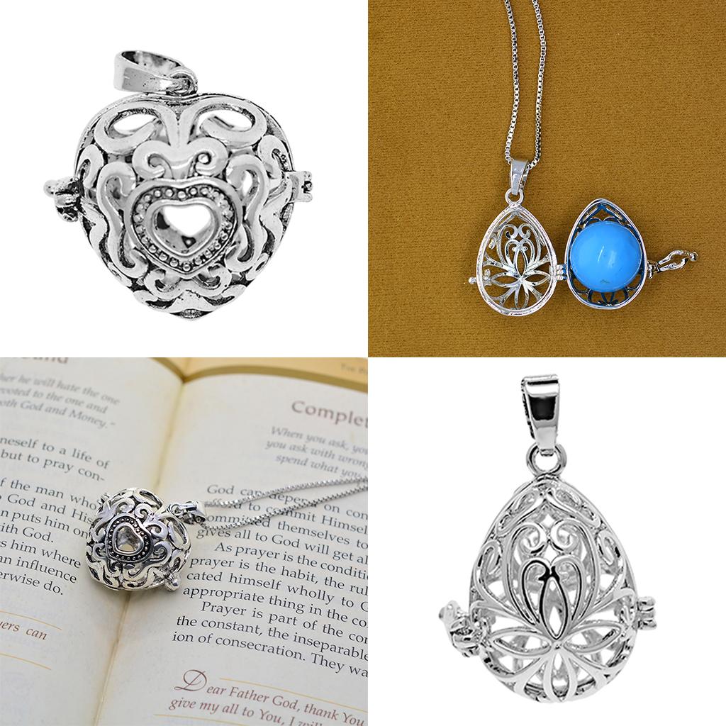2 Shapes Tibetan Silver Bead Cages Pendants Charms Jewelry Making Findings