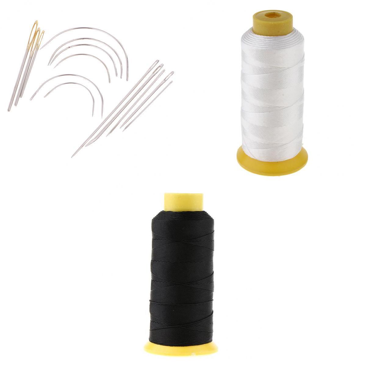 2pcs 200M Bonded Nylon Sewing Thread with 14pcs Upholstery Sewing Needles