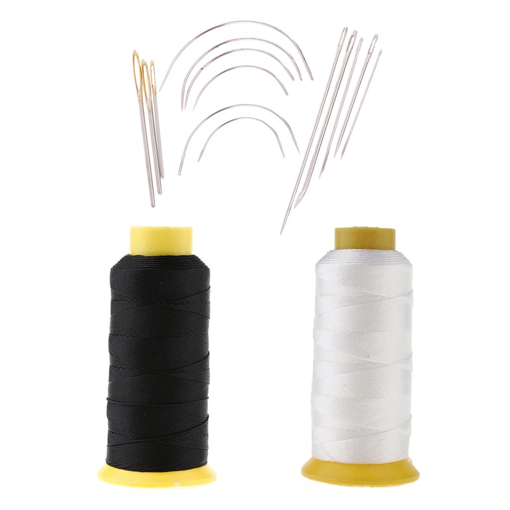 2pcs 200M Bonded Nylon Sewing Thread with 14pcs Upholstery Sewing Needles