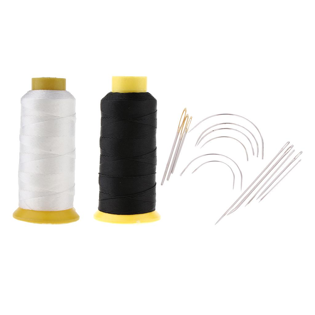 2pcs 200M Bonded Nylon Sewing Thread with 14pcs Upholstery Sewing Needles