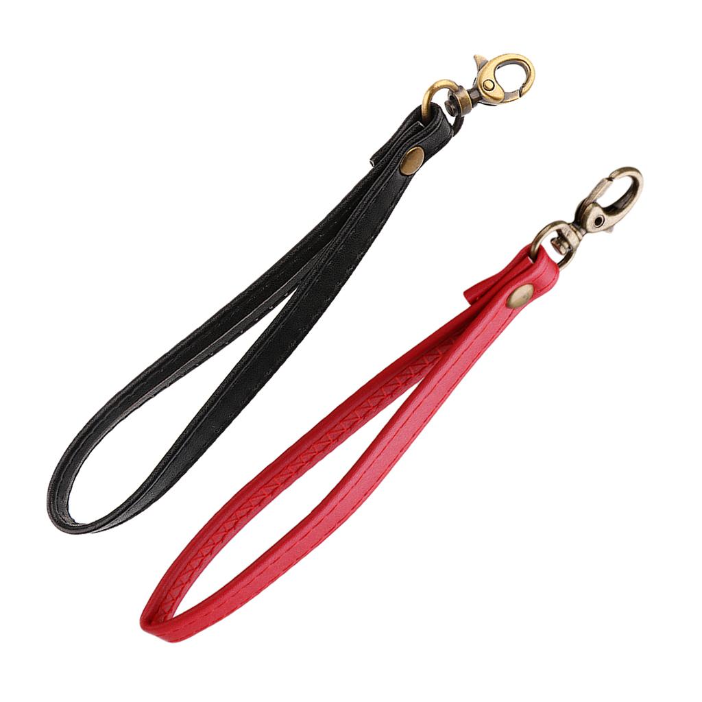 2 Pieces Retro PU Leather Replacement Wrist Handle Strap for Clutch Wristlet