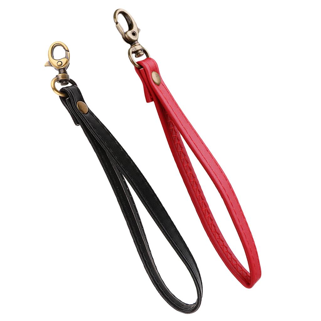 2 Pieces Retro PU Leather Replacement Wrist Handle Strap for Clutch Wristlet
