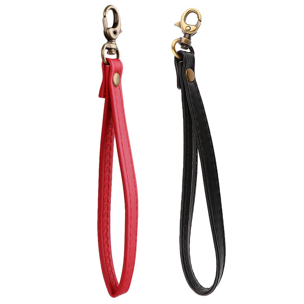 2 Pieces Retro PU Leather Replacement Wrist Handle Strap for Clutch Wristlet