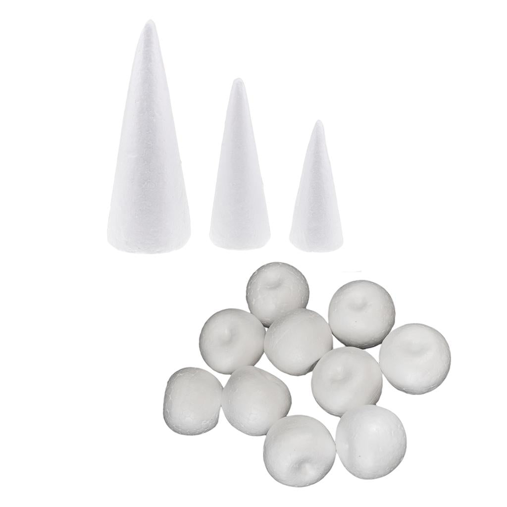 13Pcs Cone Apple Shape Styrofoam Foam for Handmade DIY Xmas Modelling Crafts