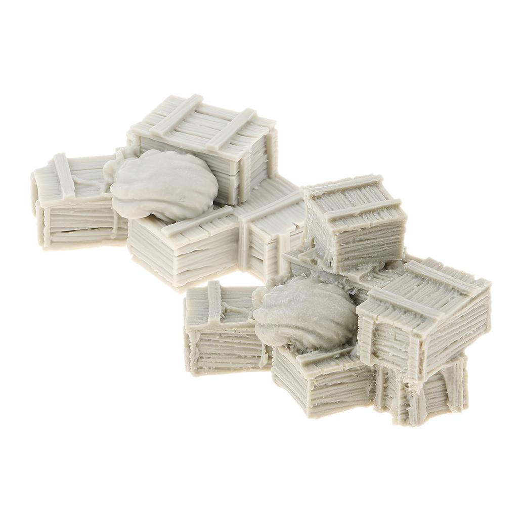 2pcs 1/35 Resin Soldier Scenario Accessories Ammunition Box & Bag Full Set