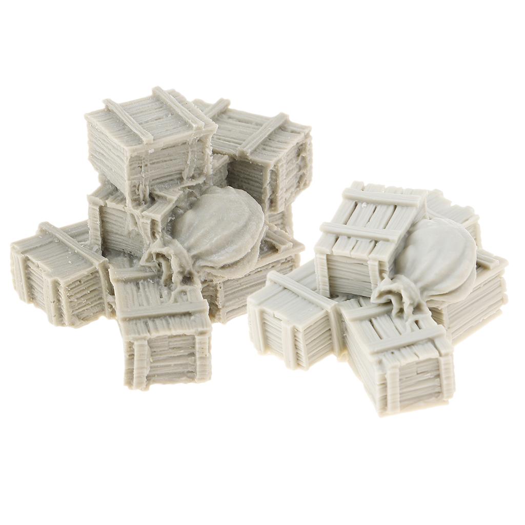 2pcs 1/35 Resin Soldier Scenario Accessories Ammunition Box & Bag Full Set