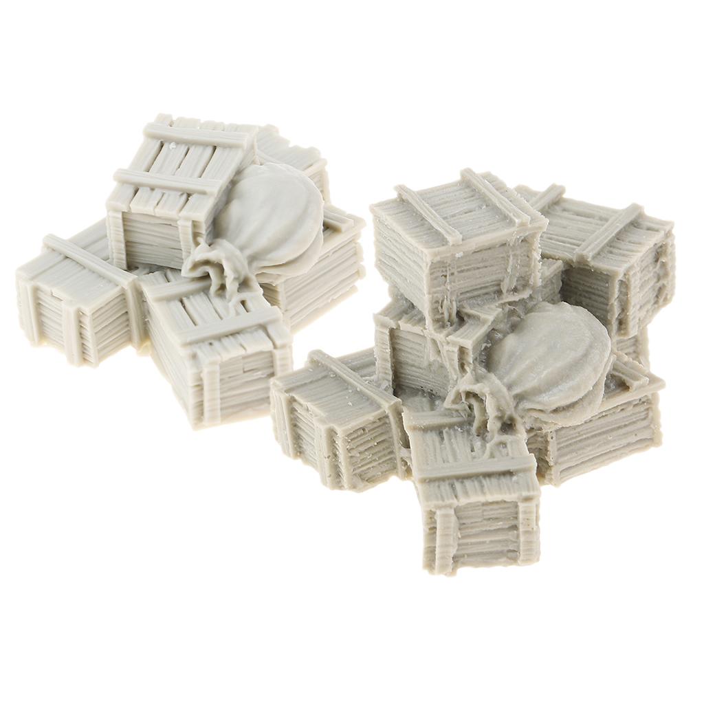 2pcs 1/35 Resin Soldier Scenario Accessories Ammunition Box & Bag Full Set