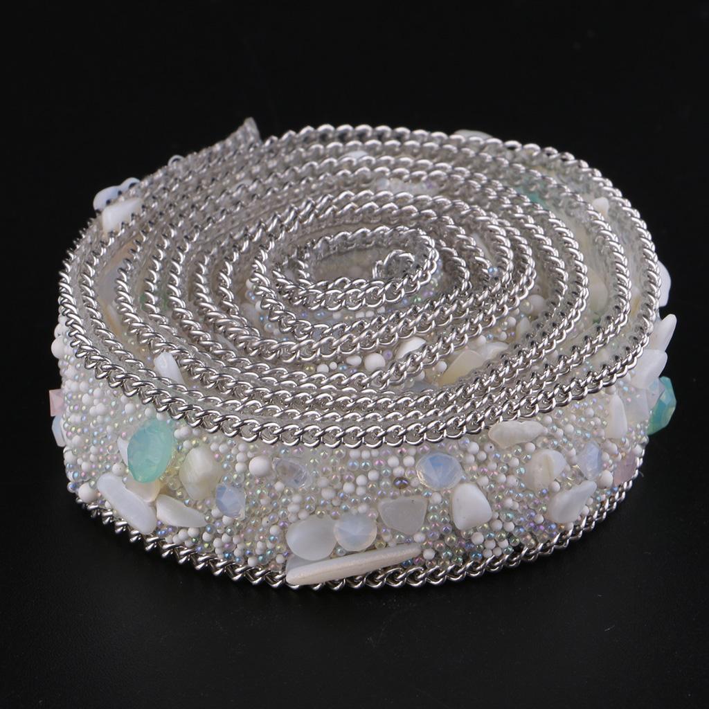 2pcs 1 m Cystal Rhinestone Ribbon Sewing Crafts for Dress Bag Embellishment