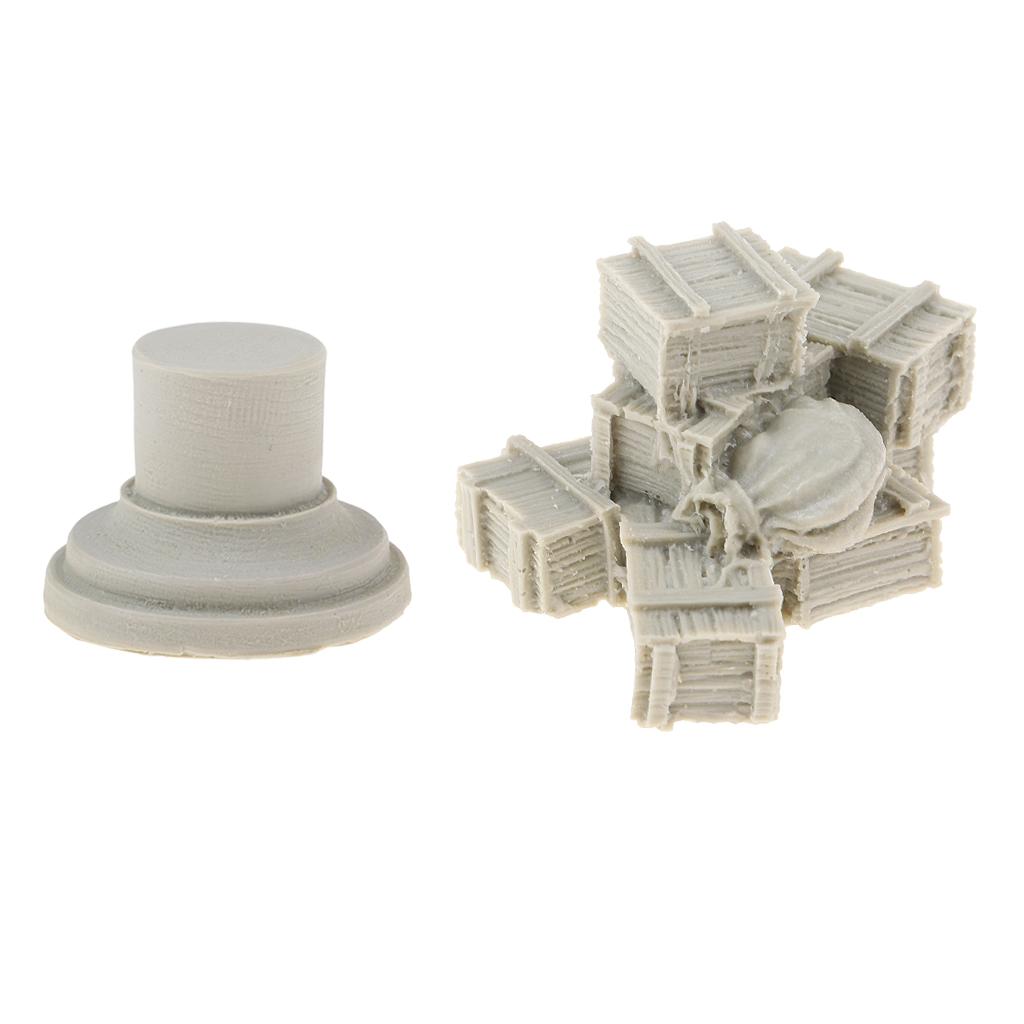 1/35 Soldier Scenario Resin Soldier Statue Bust Base and Resin War Box & Bag