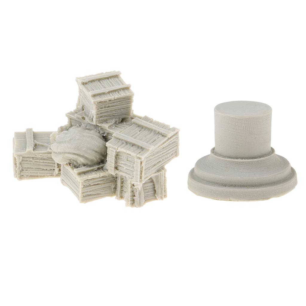 1/35 Soldier Scenario Resin Soldier Statue Bust Base and Resin War Box & Bag