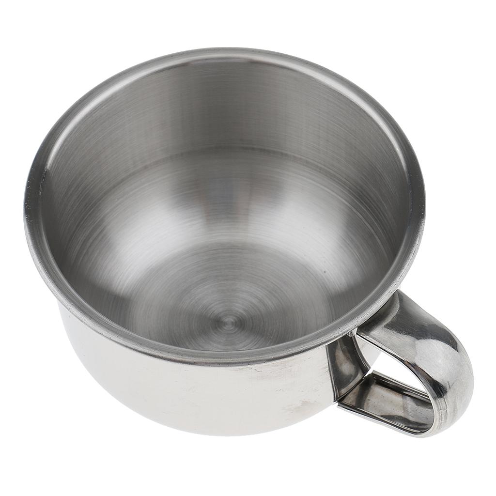 3 Pieces Stainless Steel Men's Shaving Mug Bowl Barber Beard Soap Mug Cup