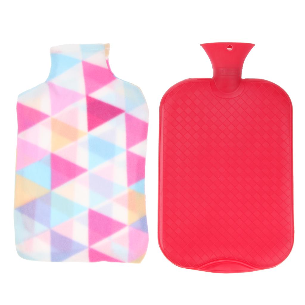 2 Pieces 3L Large Hot Heat Warm Water Bottle Thicker Warming Bag with Cover