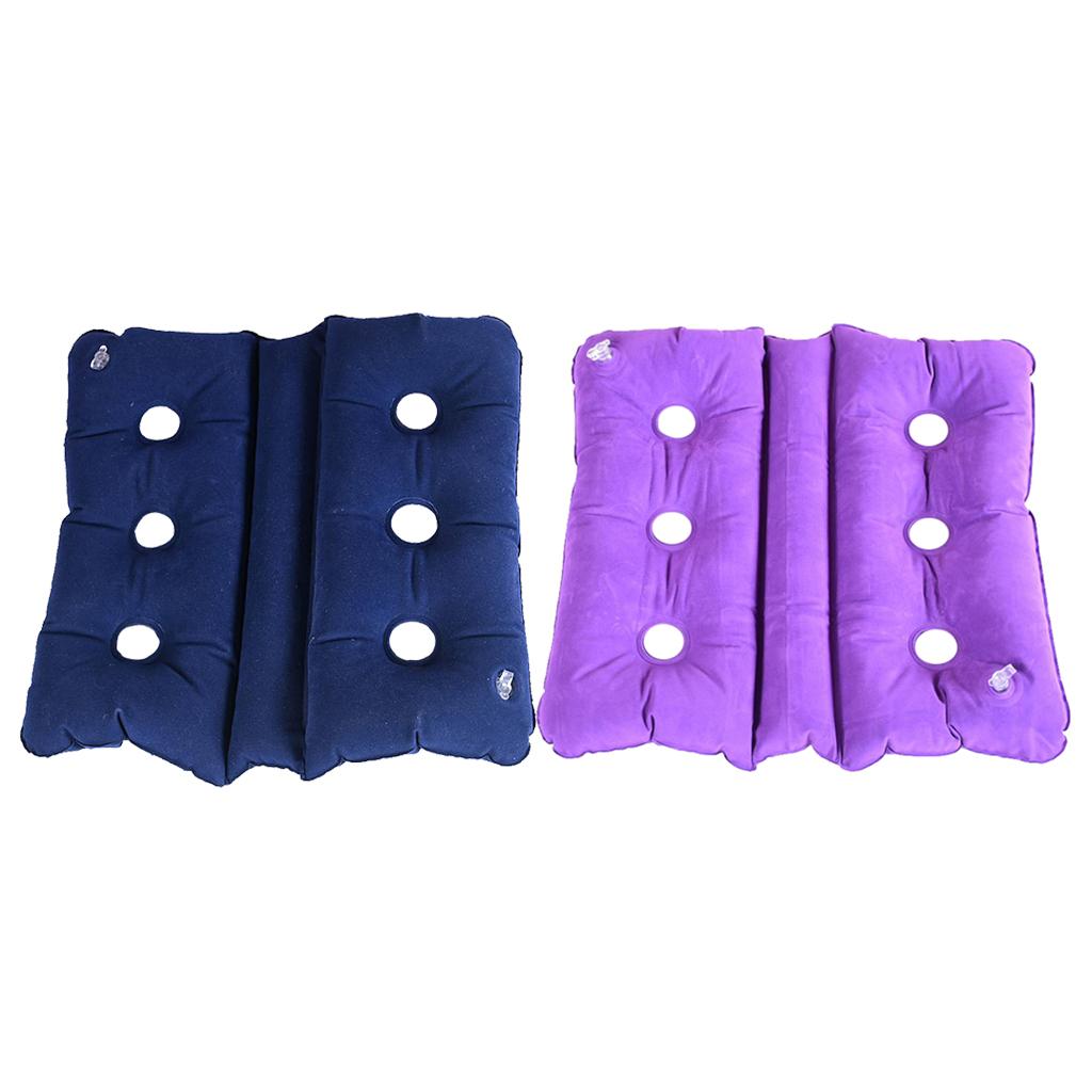 2 Pieces Foldable Air Inflatable Cushion Seat Chair Wheelchair Pillow Pad