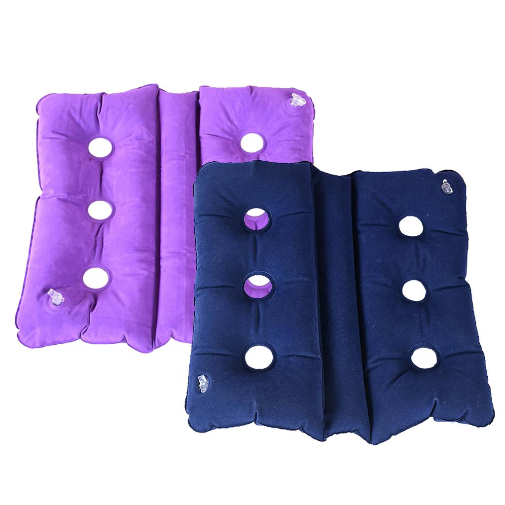 2 Pieces Foldable Air Inflatable Cushion Seat Chair Wheelchair Pillow Pad