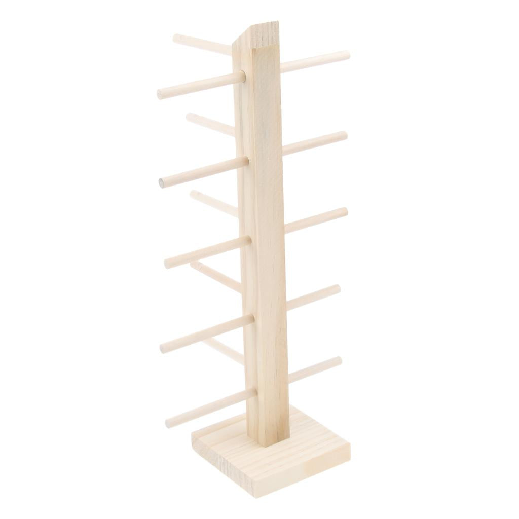 2pcs Wood Sunglasses Eyeglass Rack Display Stand Holder for 5 Pairs 12 Pairs